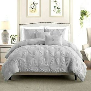 Swift Home gray floral pintuck Q full comforte